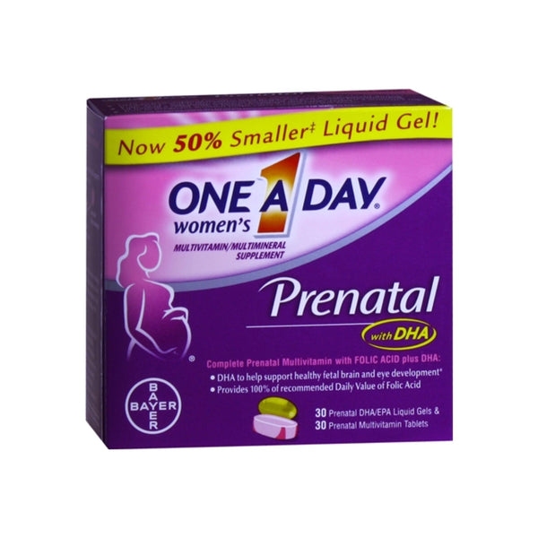 One-A-Day Women's Prenatal Tablets and Liquid Gels 60 Each