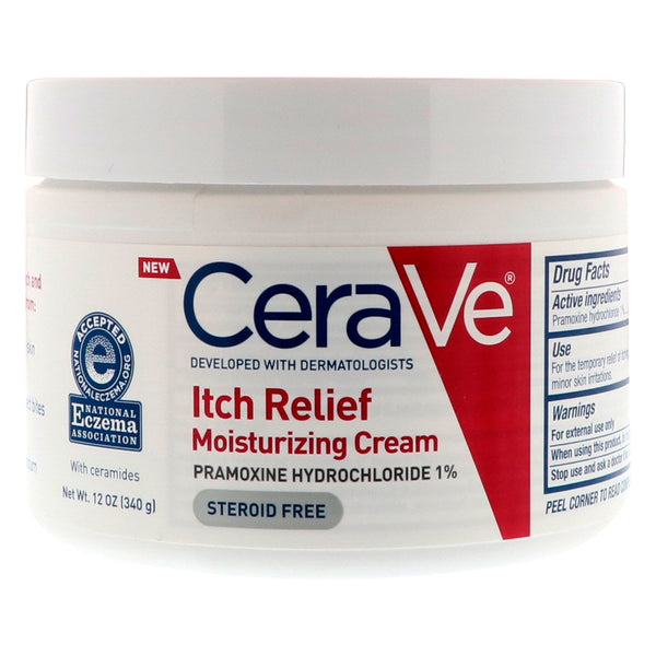 CeraVe Itch Relief Moisturizing Cream Tub, 12 Ounce
