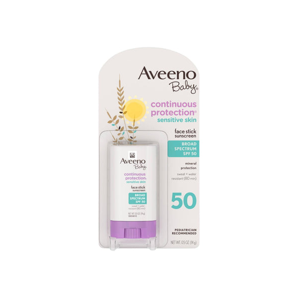 Aveeno Baby Continuous Protection Face Stick Sunscreen SPF 50, 0.5 oz