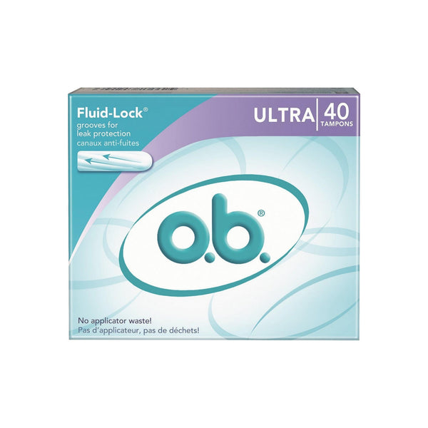 o.b. Fluid-Lock Non-Applicator Tampons, Ultra 40 ea