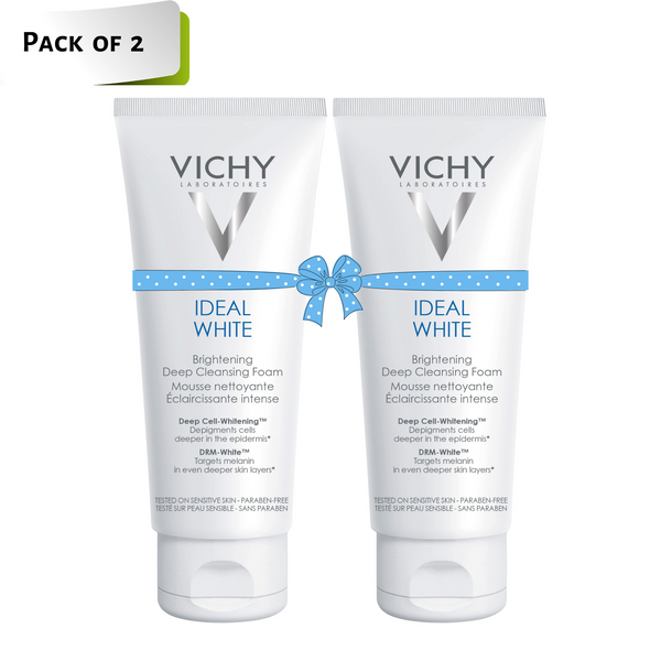 Vichy Ideal White Brightening Deep Cleansing Foam, 100ml (Pack of 2)