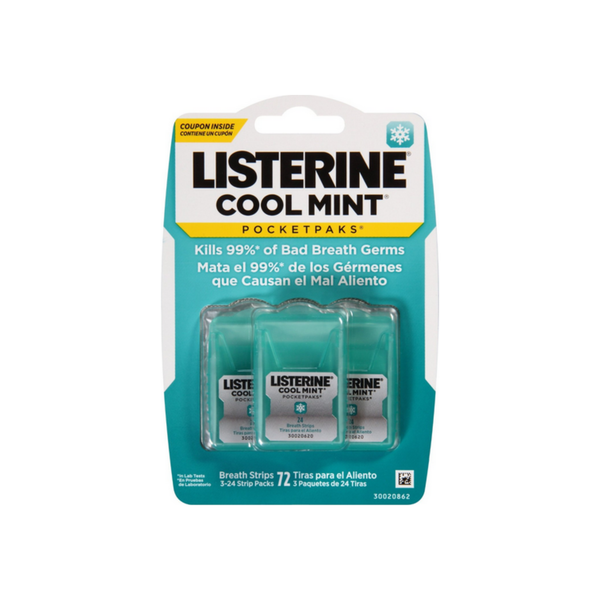 Listerine PocketPaks Breath Strips Cool Mint 72 Each