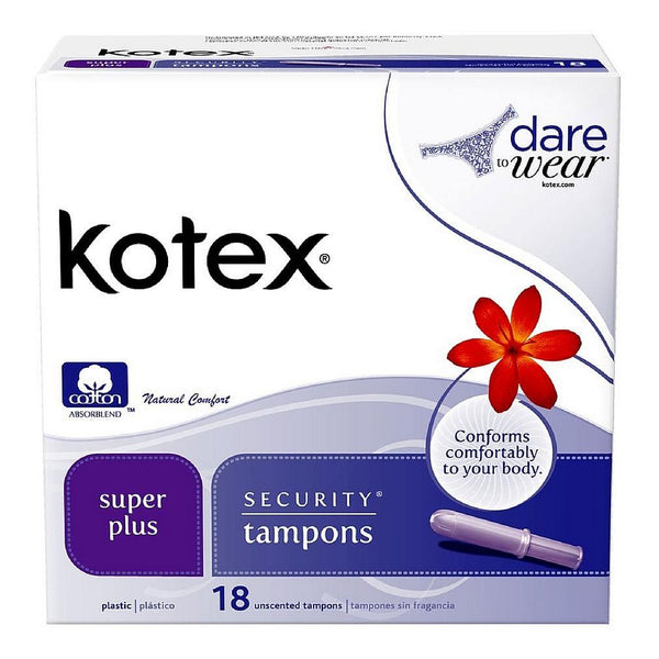 Kotex Super Plus Security Tampons, Unscented 18 ea
