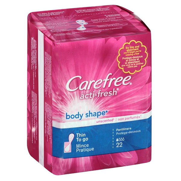 CAREFREE Acti-Fresh Body Shape Thin To Go Pantiliners, Unscented 22 ea