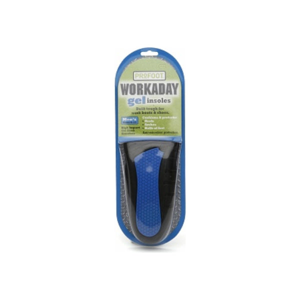 ProFoot Workaday Gel Insoles Mens Sizes 8-13 1 Pair