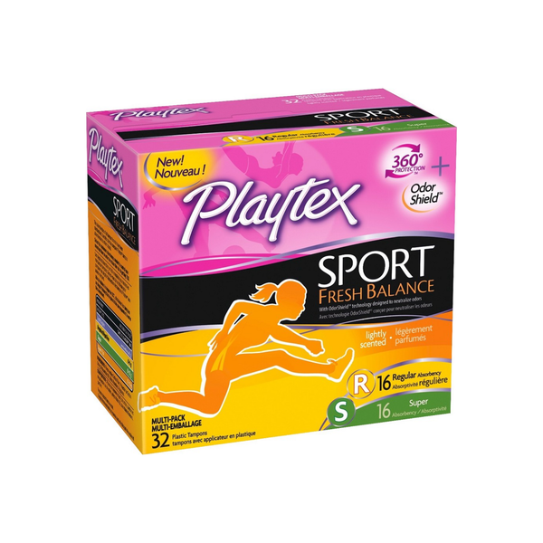 Playtex Sport Fresh Balance Tampon, Multi-pack, 32 ea