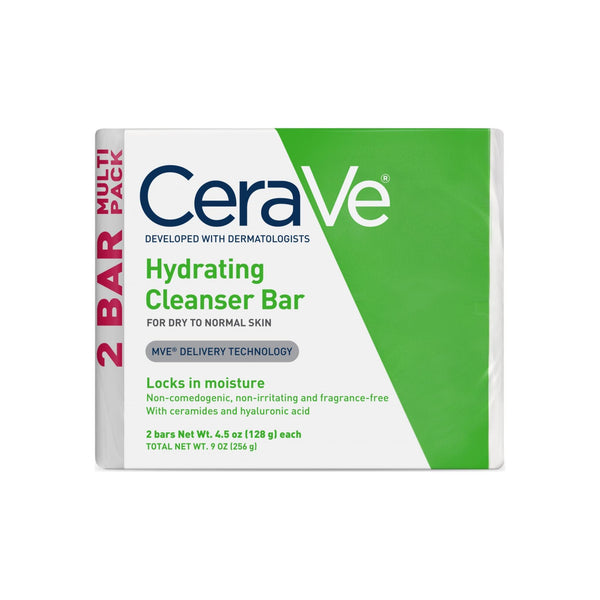 CeraVe  Hydrating Cleanser Bar, TWIN PACK 4.5 oz