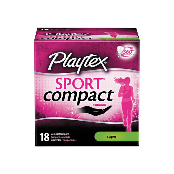 Playtex Sport Super Absorbency Compact Tampons with Flex-Fit Technology 18 ea