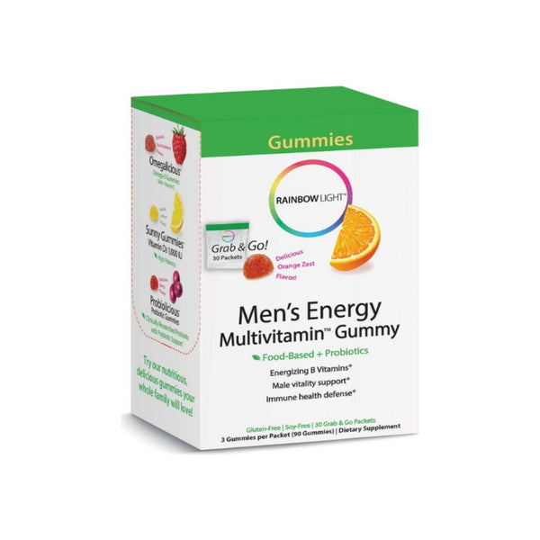 Rainbow Light Men's Energy Multivitamin Dietary Supplement Gummies, Orange,  30 ea