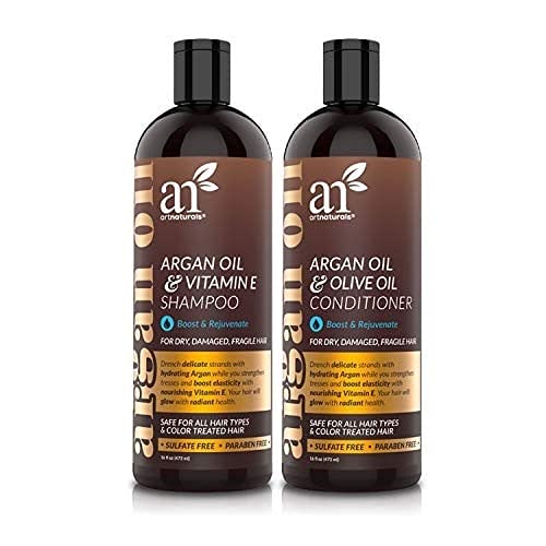 ArtNaturals Moroccan Argan Oil Hair Loss Shampoo & Conditioner Set - (2 x 16 Fl Oz / 473ml) - Sulfate Free Hair Regrowth - Treatment for Hair Loss, Thinning Hair & Hair Growth, Men & Women