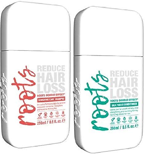 (2 PACK) Roots Double Effects SENSITIVE CARE Shampoo x 250ml & Roots Double Effects SILK FINISH Conditioner x 250ml