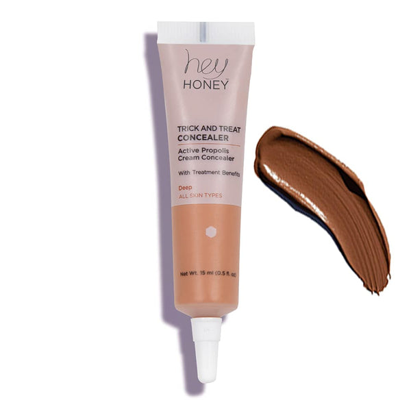 Hey Honey, Trick And Treat: Active Propolis Cream Concealer Deep. Active cream concealer that minimizes the appearance of dark circles and other discolorations around the eye area. 0.5 oz.