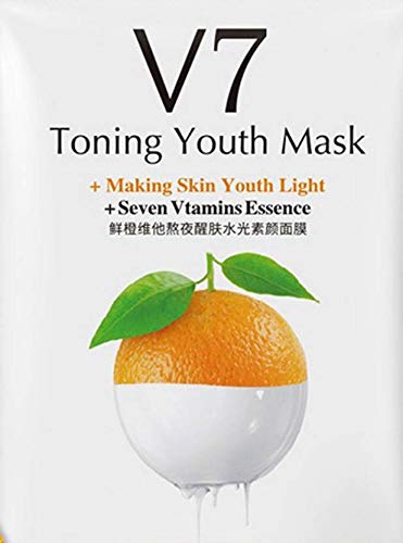 Bioaqua Fruit V7 Toning Youth Facial Mask Moisturizing Oil Control Hydrating Nourishing Face Mask Wrapped Mask Skin Care (ORANGE)
