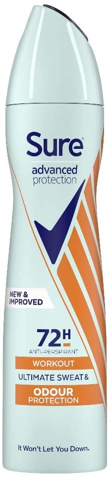 Sure Advanced Protection, 72 hour Ultimate Sweat Protection, Strong Antiperspirant Deodorant Spray For Women, Clean And Fresh Fragrance, Long Lasting Anti Sweat And Body Odour Protection (200ml)