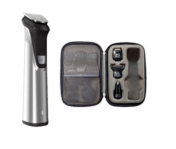 Philips Norelco Multigroom All-in-One Trimmer Series 9000, 25 pieces and premium case - No Blade Oil Needed, MG7770/49