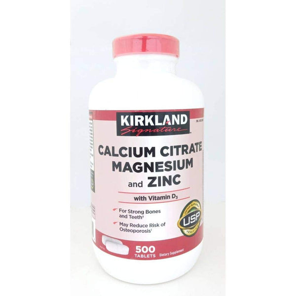 Kirkland Signature  Calcium Citrate Magnesium and Zinc, 500 Tablets