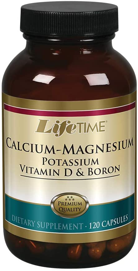 Lifetime Calcium Magnesium Potassium, Vitamin D & Boron | Support Bone & Muscle Health | Easy Absorption | 120 Capsules, 30 Servings