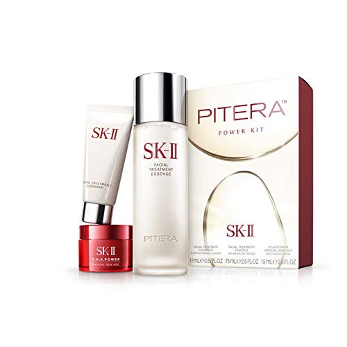 SK-II PITERA Power Kit 3PC Set, Facial Treatment Essence, 75 mL, R.N.A.POWER Cream, 15 mL, Facial Treatment Cleanser, 17 mL