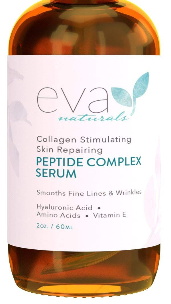 Eva Naturals Peptide Complex Serum for Skin, Anti-Aging, Collagen Booster, Face and Neck Cream (2oz)