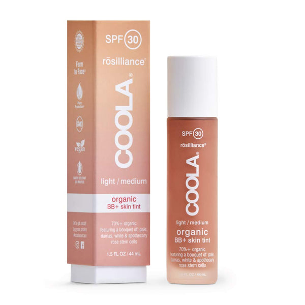 COOLA Organic Rosilliance BB+ Cream, Tinted Moisturizer Sunscreen & Skin Care, Broad Spectrum SPF 30, Reef Safe