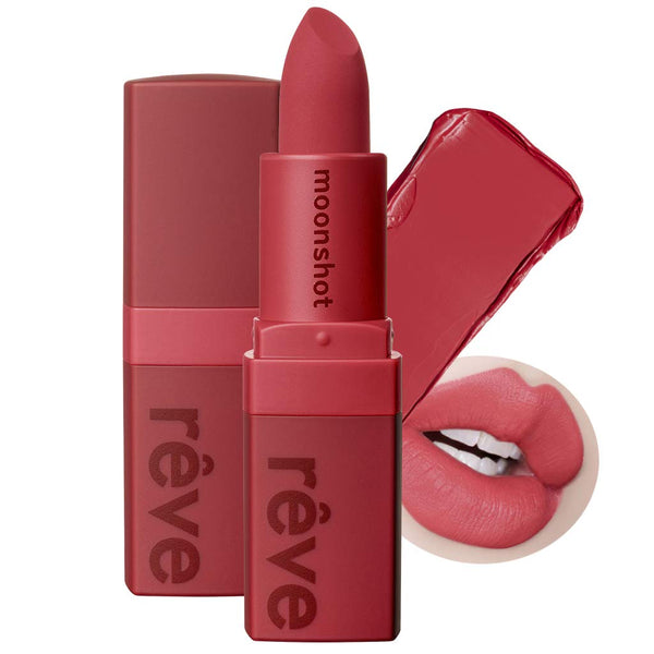 [moonshot] Reve De Paris Stick Extreme Pro Highly Pigmented Velvet to Matte Lipstick, Long Lasting Lip Makeup with Rich Colors, Elegant Mood (603 Rose Bonbon)