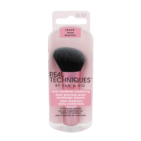 Real Techniques Mini Travel Size Sculpting Makeup Brush for Contouring (Packaging and Handle Colour May Vary)