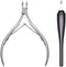 KOZEAR Cuticle Trimmer with Cuticle Pusher Stainless Steel V Shaped Cuticle Remover Kit for Hard Skin