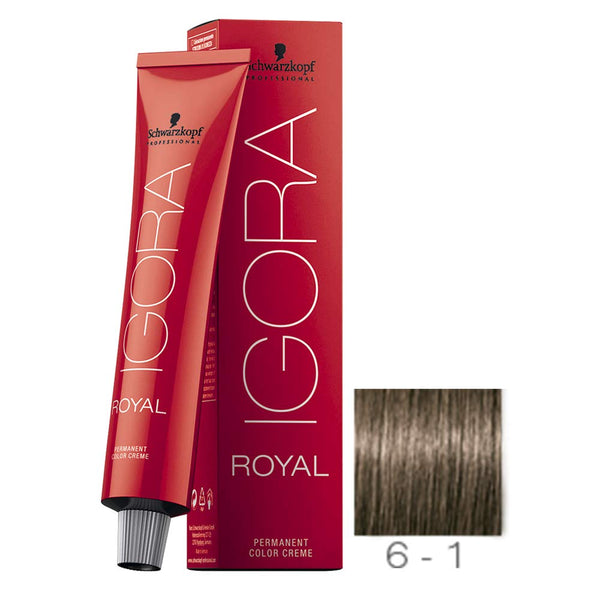 Schwarzkopf Igora Royal 6-1 Dark Blonde Cendre Permanent Hair Color 2.1 fl. oz. (60 g)
