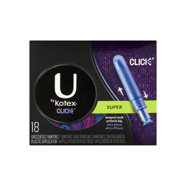 U by Kotex Click Unscented Tampons Super Compact 18 Each