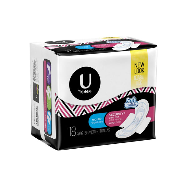 Kotex Ultra Thin Pads with Wings, Regular, Unscented 18 ea