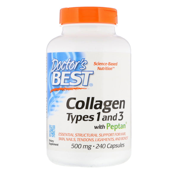 Doctors Best Collagen Dietary Supplement, Types 1 and 3, 240 Count