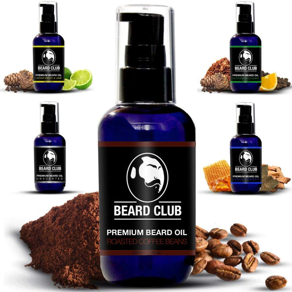 Premium Beard Oil | Roasted Coffee Beans | XL Bottle 100ml | Make Your Beard Kissably Soft, Stop Itching & Flakes, Increase Growth & Smell Amazing | 100% Natural Powerful Conditioner for Mens Beards