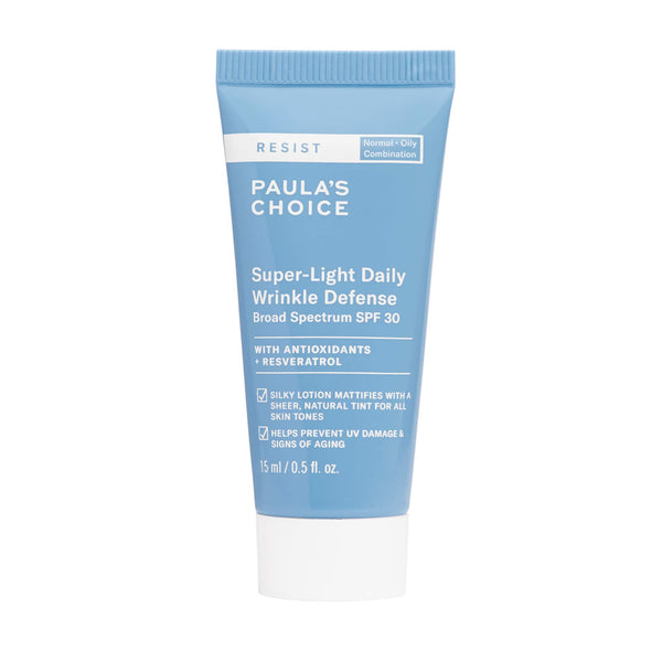 Paula's Choice RESIST Super-Light Daily Wrinkle Defense SPF 30 Matte Tinted Face Moisturizer with UVA & UVB Protection, Anti-Aging Sunscreen for Oily Skin, Travel Size