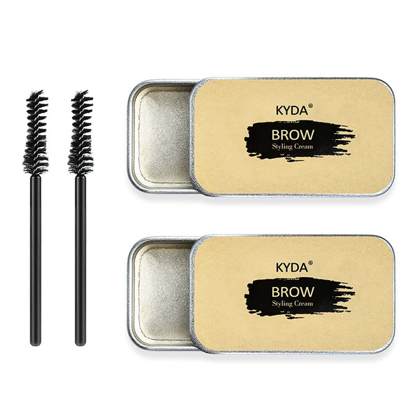 Ownest 2PCS Eyebrow Soap Kit,Brows Styling Soap,Long Lasting Waterproof Smudge Proof Eyebrow Styling Pomade for Natural Brows, 3D Feathery Brows Makeup Balm