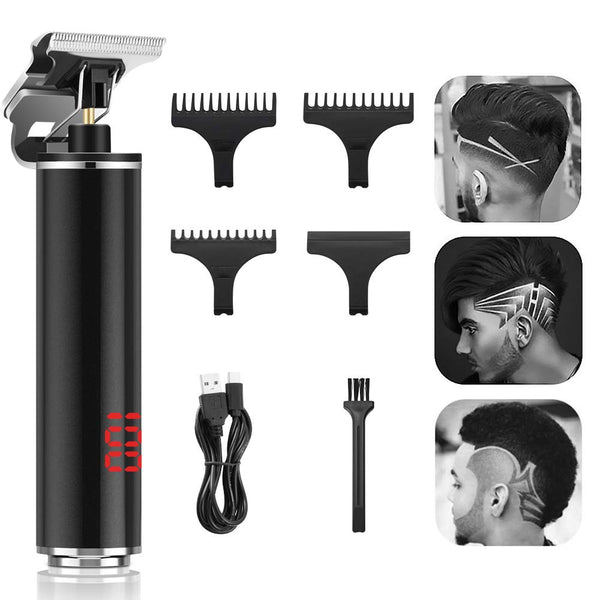 Zero Gapped Trimmer, Hair Clippers for Men with LED Display, Electric Pro Li Outliner Grooming Kits Rechargeable Cordless Hair Trimmer Close Cutting T-Blade Trimmer for Men 0mm Bald Head Clipper