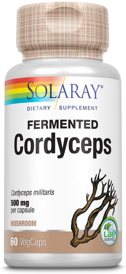 Solaray - Organically Grown Fermented Cordyceps Mushroom 500 mg. - 60 Vegetable Capsule(s)