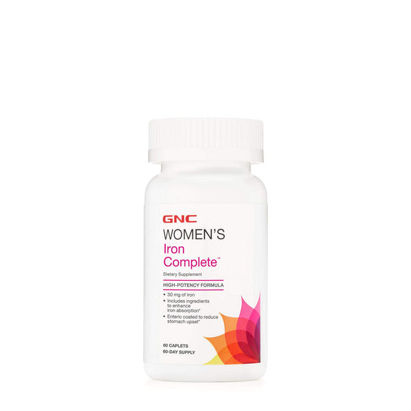 GNC Women's Iron Complete Multivitamin, 60 Caplets, Enhances Ability to Absorb Iron