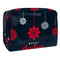 Snowflake Ornament Merry Christmas-01 Cosmetic Bag Travel Cosmetic Bags (7.3x3x5.1in) Coin Purse with black Zipper for Women and Girl