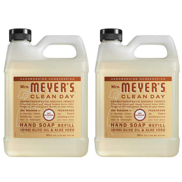 Mrs. Meyer €™s Clean Day Liquid Hand Soap Refill, Oat Blossom Scent (33 Ounce - 2 PACK)