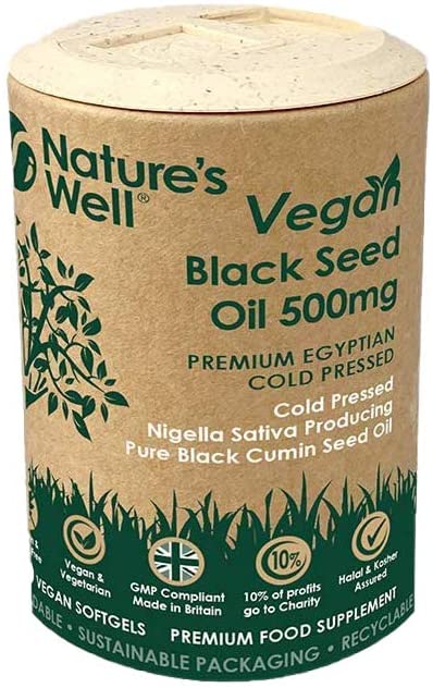 Black Seed Oil Softgel Capsules,120 (Non-GMO & Vegetarian 500mg), Egyptian Cold Pressed Nigella Sativa Pure Black Cumin Seed Oil - Vegan, Assured Halal & Kosher