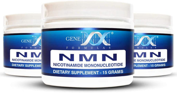 Genex NMN Nicotinamide Mononucleotide (45 Gram Serving 3x15g Jars) - Certified 99.8% Pure Powder Works Best When Paired with Resveratrol | Direct NAD+ Supplement More Stable Than Riboside