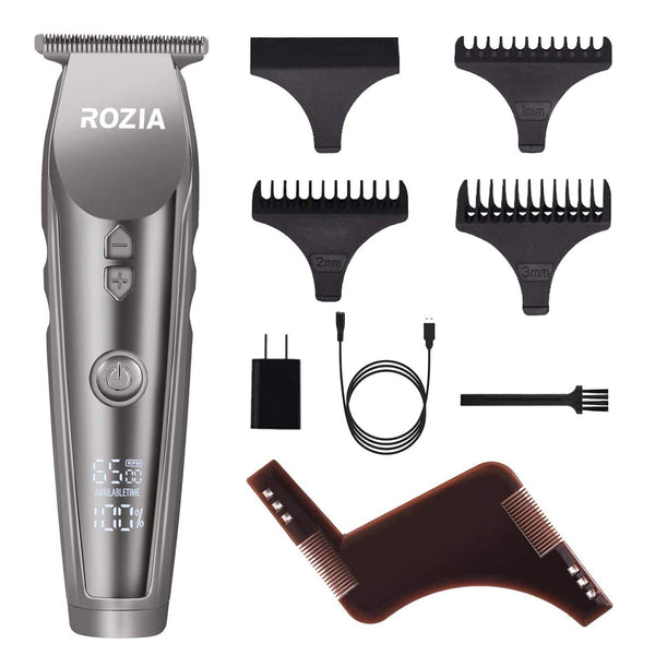 Roziahome Beard Trimmer Grooming Kit Hair Clippers for Men Cordless Hair Trimmer with Intelligent LCD Display Professional Mustache Trimmer Rechargeable Waterproof