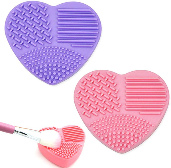 Nuluxi Silicone Cosmetic Brush Cleaning Mat Makeup Brush Cleaner Mat Makeup Brush Washing Board Makeup Brush Quick Cleaner Sponge Cosmetic Beauty Tool with Wet & Dry Dual-Use Rapid Clean Sponge Brush