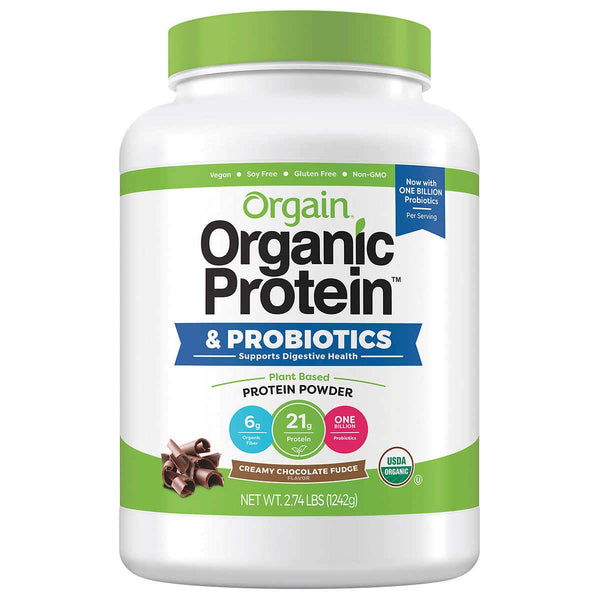 Orgain Organic Plant-Based Protein Powder, Creamy Chocolate Fudge, 2.74 Lb