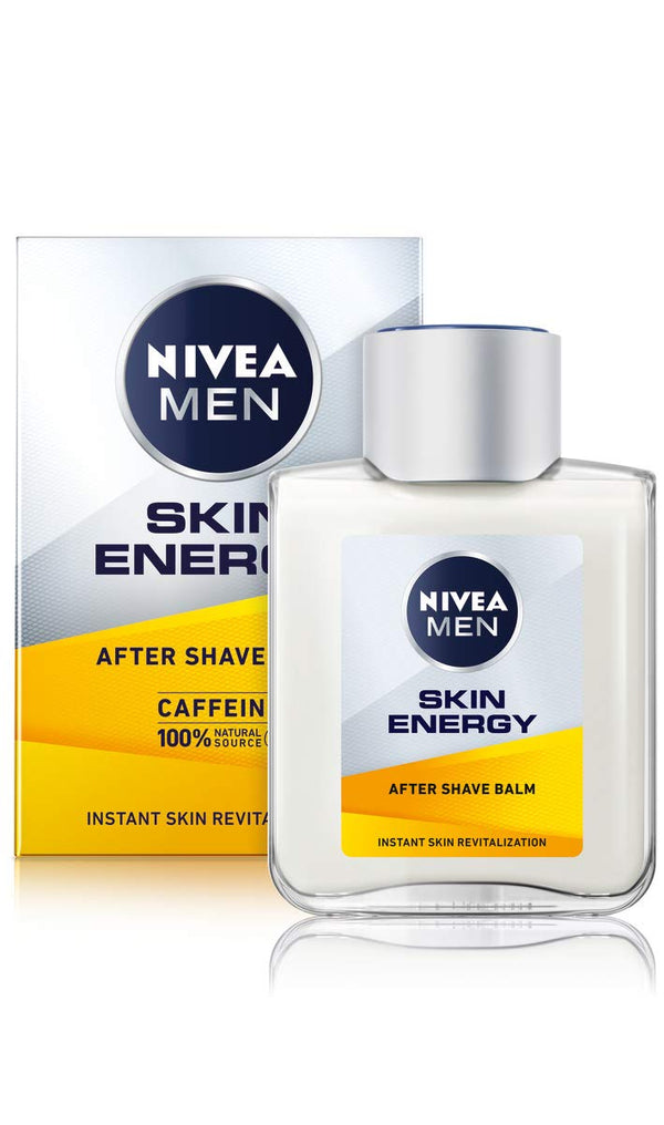 NIVEA MEN Skin Energy Post Shave Balm (100ml), Soothing After Shave for Men Infused with Caffeine, Energising Post Shave Balm, Men's Skin Care and Shaving Essentials