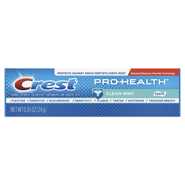 Crest Pro-Health Toothpaste, Clean Mint, Travel Size, TSA Approved, 0.85 Ounce (Pack of 12)