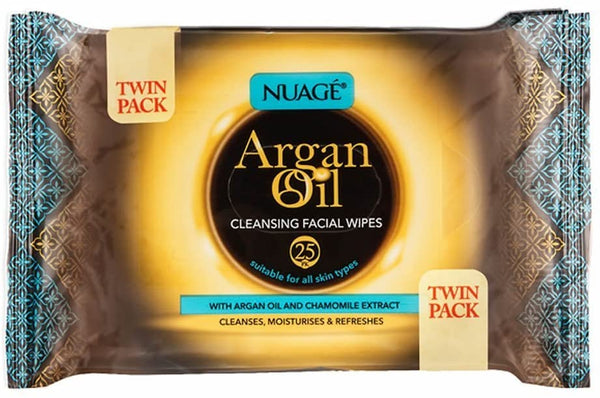 NUAGE ® ARGAN OIL INFUSED CLEANSING WIPES, TWIN PACK
