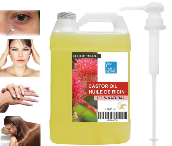 Pure 100% Natural Castor Oil 1000 ml - Hair, Nails, Face & Body Moisturizer
