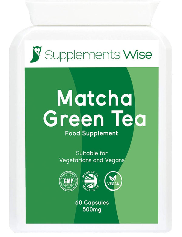 Matcha Green Tea Capsules - 60 x 500mg - 100% Pure Japanese Matcha Powder