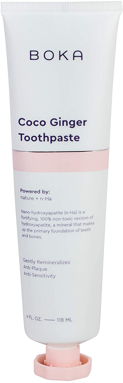 Boka Coco Ginger Toothpaste - Nano-Hydroxyapatite for Remineralizing and Sensitivity 4oz